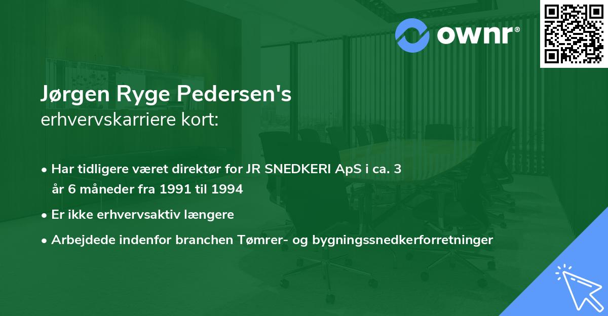 Jørgen Ryge Pedersen's erhvervskarriere kort