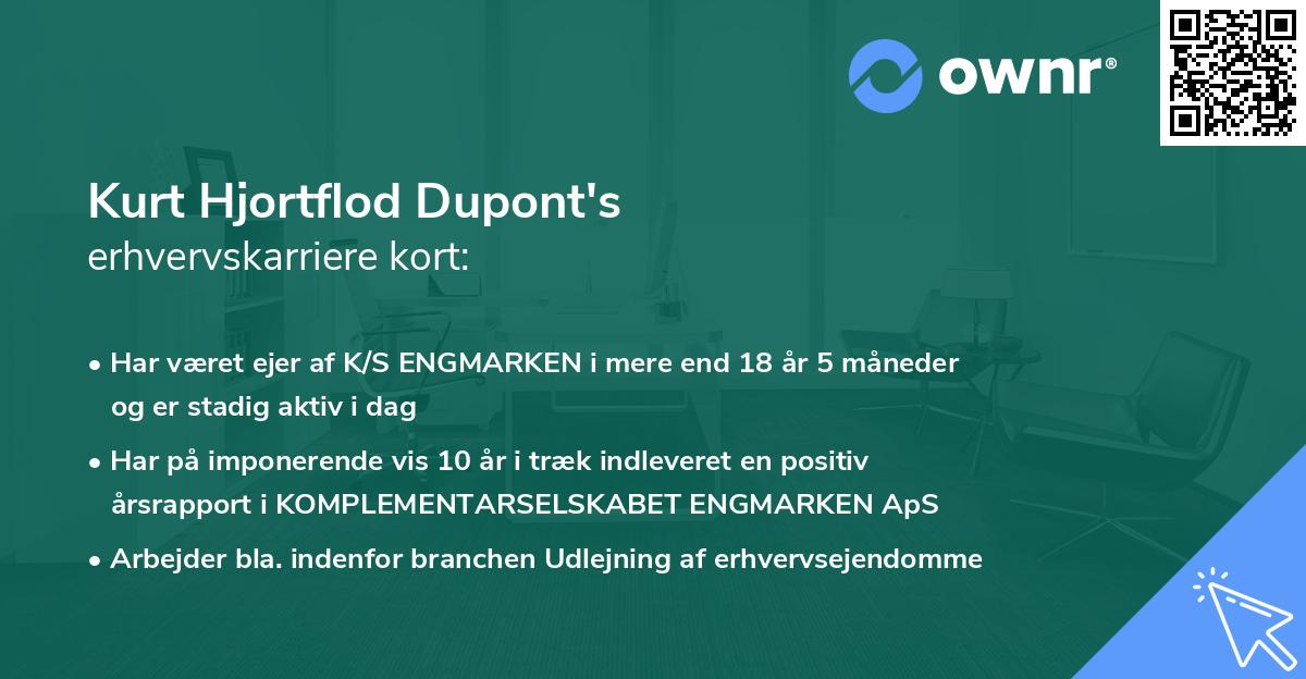 Kurt Hjortflod Dupont's erhvervskarriere kort