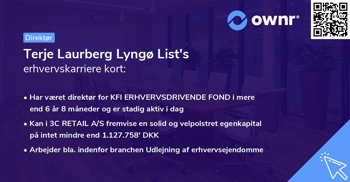 Terje Laurberg Lyngø List's erhvervskarriere kort
