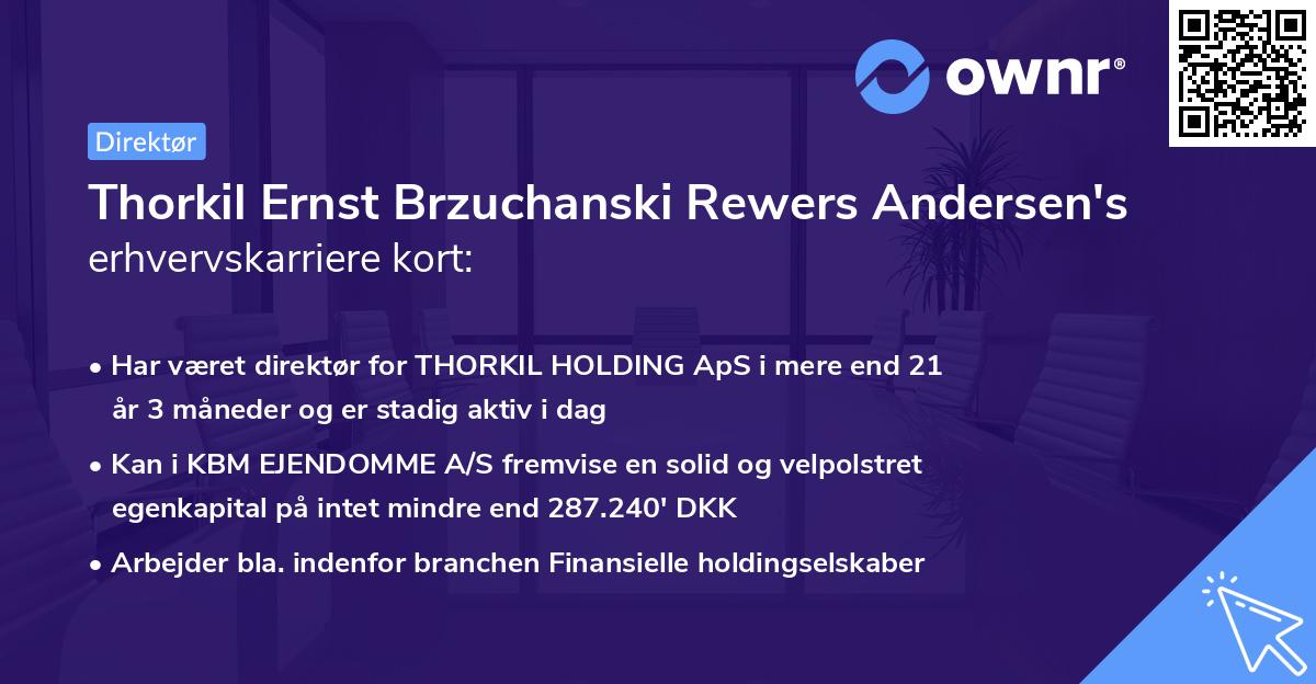 Thorkil Ernst Brzuchanski Rewers Andersen's erhvervskarriere kort
