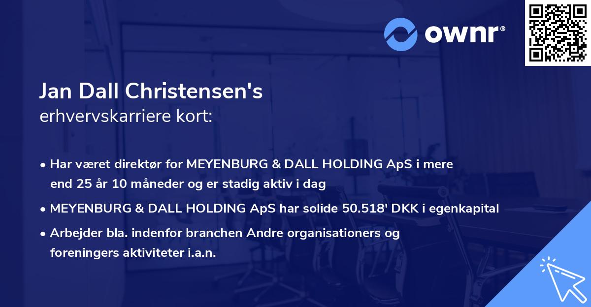 Jan Dall Christensen's erhvervskarriere kort