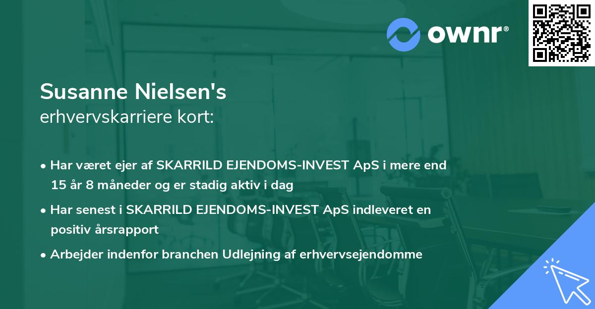 Susanne Nielsen's erhvervskarriere kort