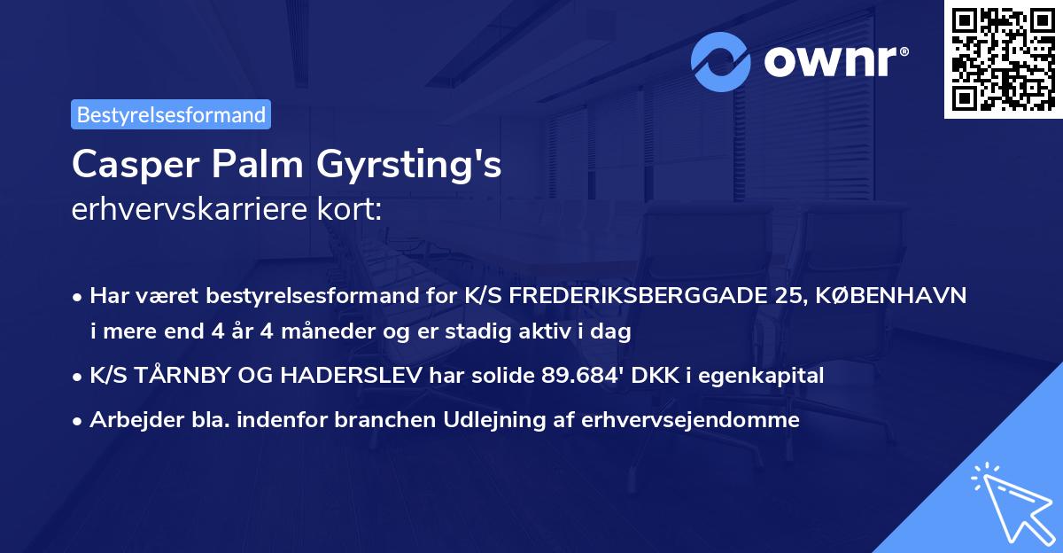 Casper Palm Gyrsting's erhvervskarriere kort