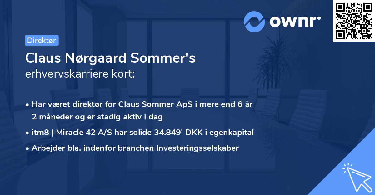 Claus Nørgaard Sommer's erhvervskarriere kort