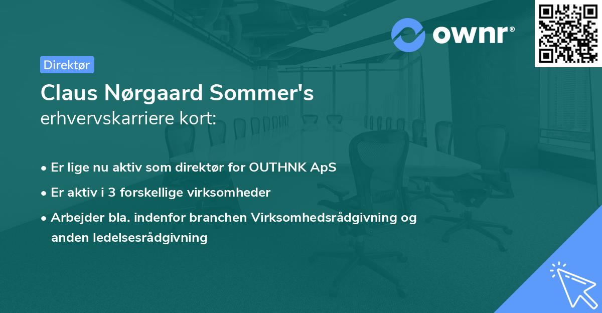 Claus Nørgaard Sommer's erhvervskarriere kort