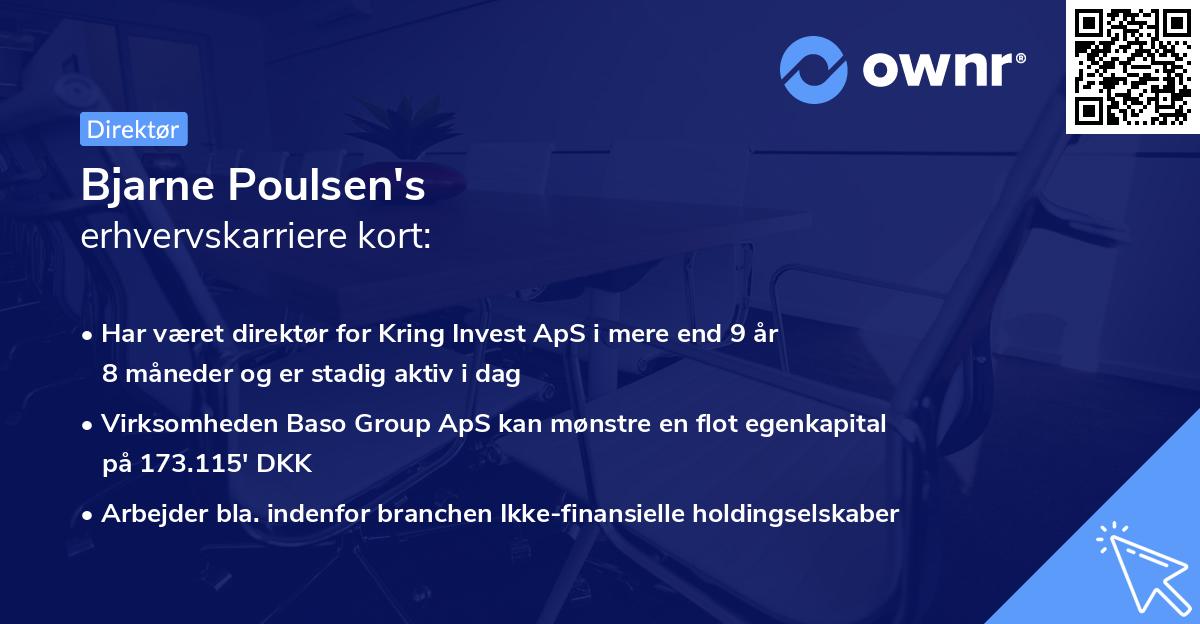Bjarne Poulsen's erhvervskarriere kort