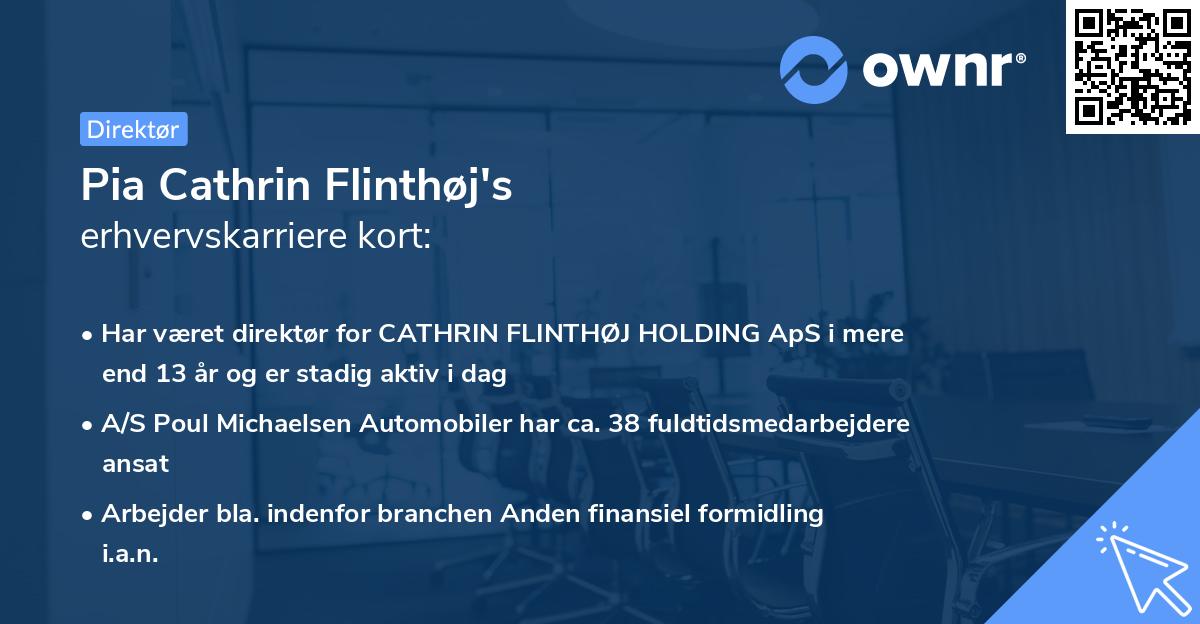 Pia Cathrin Flinthøj's erhvervskarriere kort