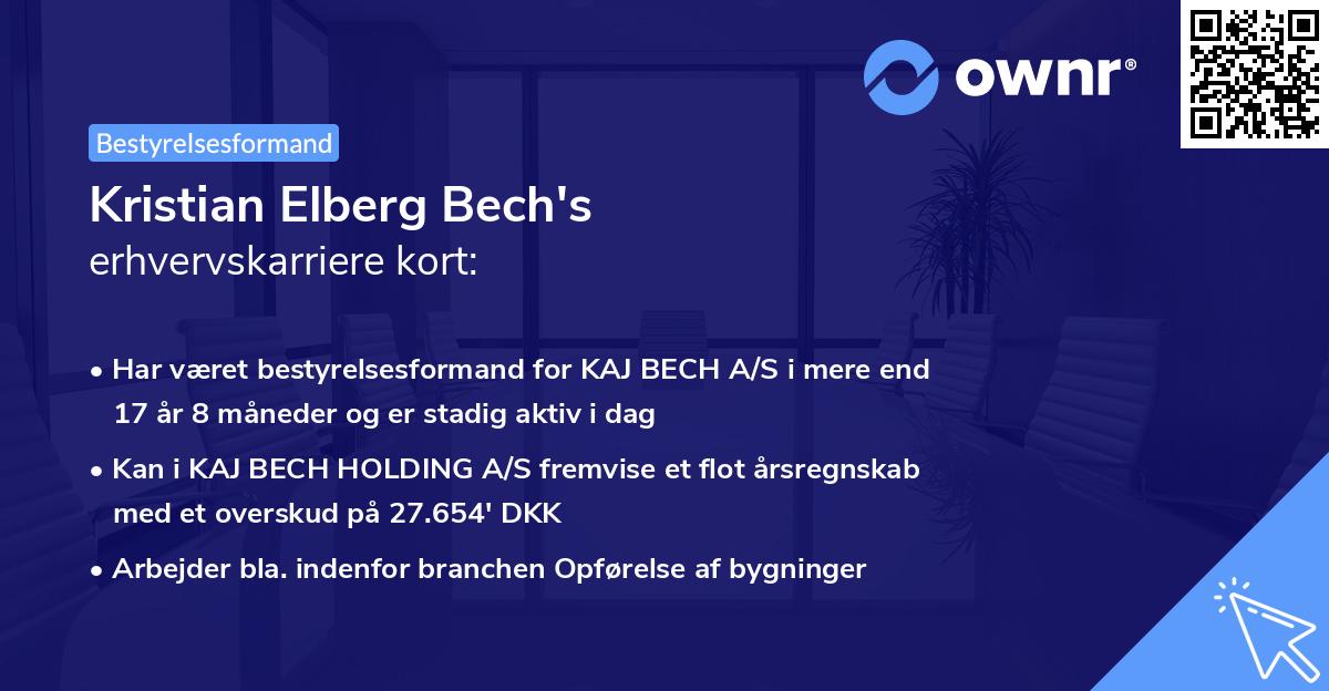 Kristian Elberg Bech's erhvervskarriere kort