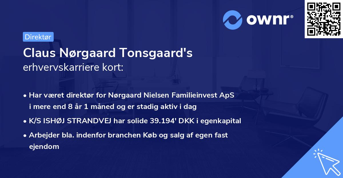 Claus Nørgaard Tonsgaard's erhvervskarriere kort
