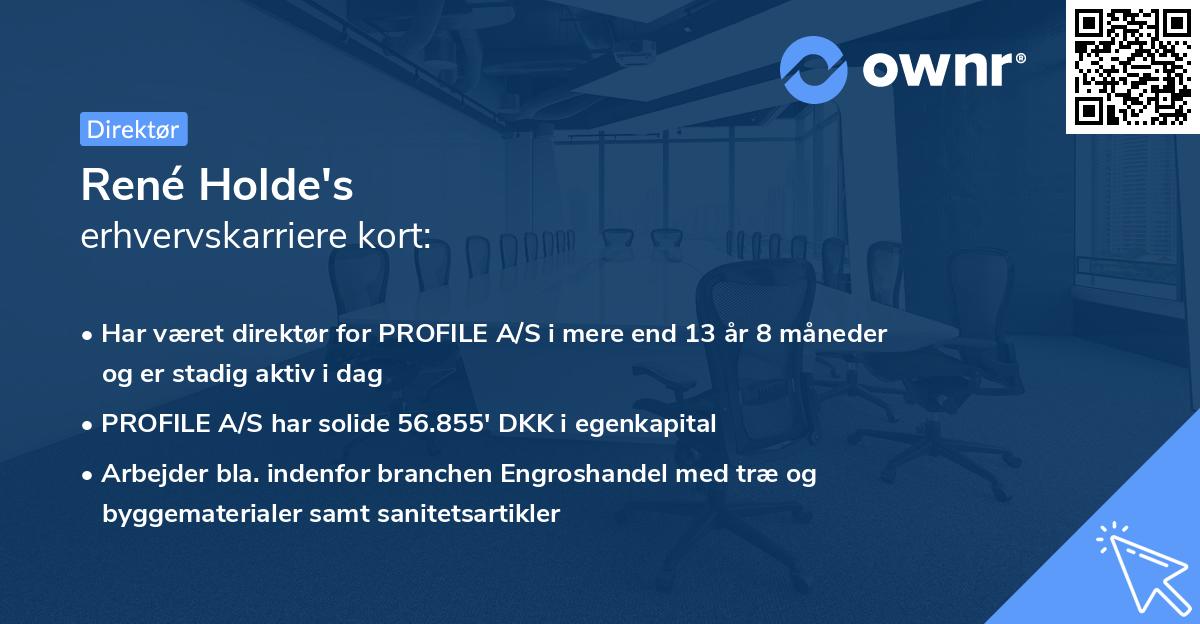 René Holde's erhvervskarriere kort