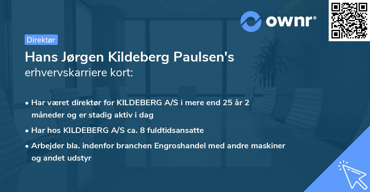 Hans Jørgen Kildeberg Paulsen's erhvervskarriere kort
