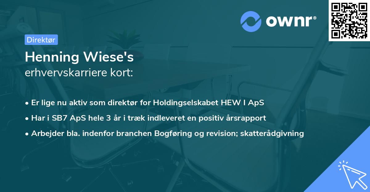 Henning Wiese's erhvervskarriere kort