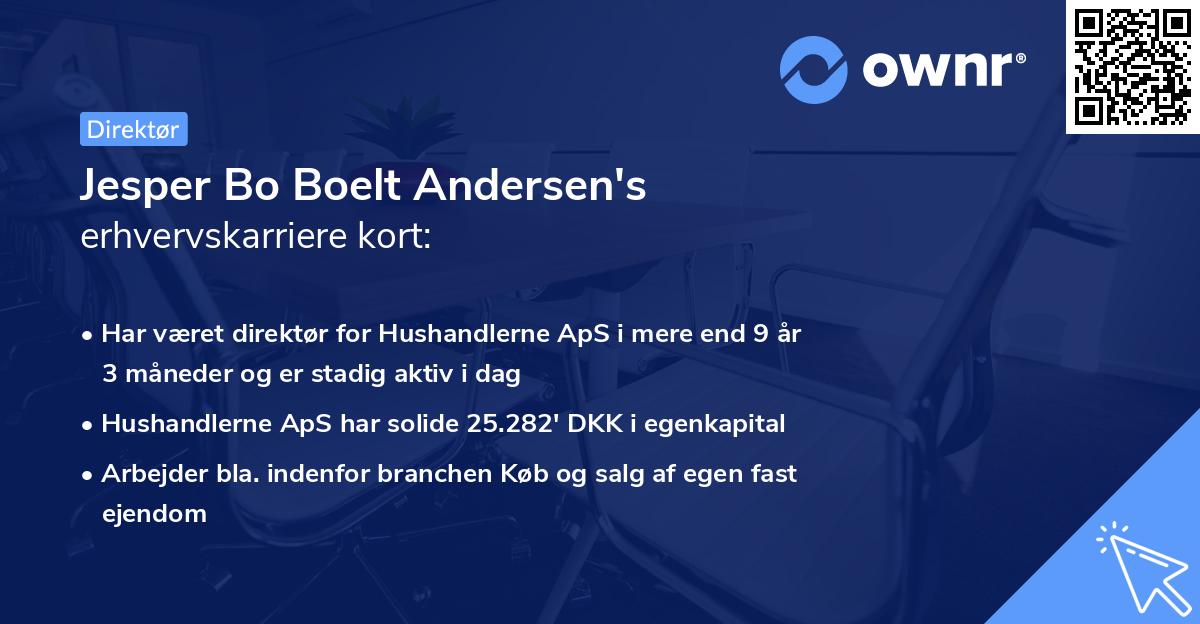 Jesper Bo Boelt Andersen's erhvervskarriere kort