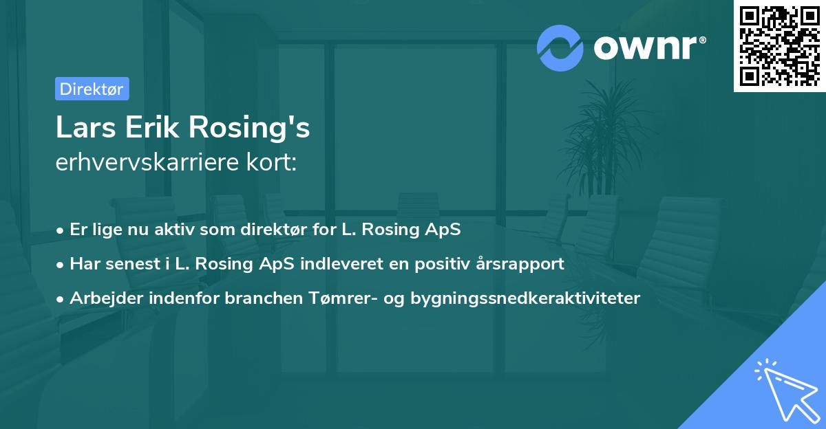 Lars Erik Rosing's erhvervskarriere kort