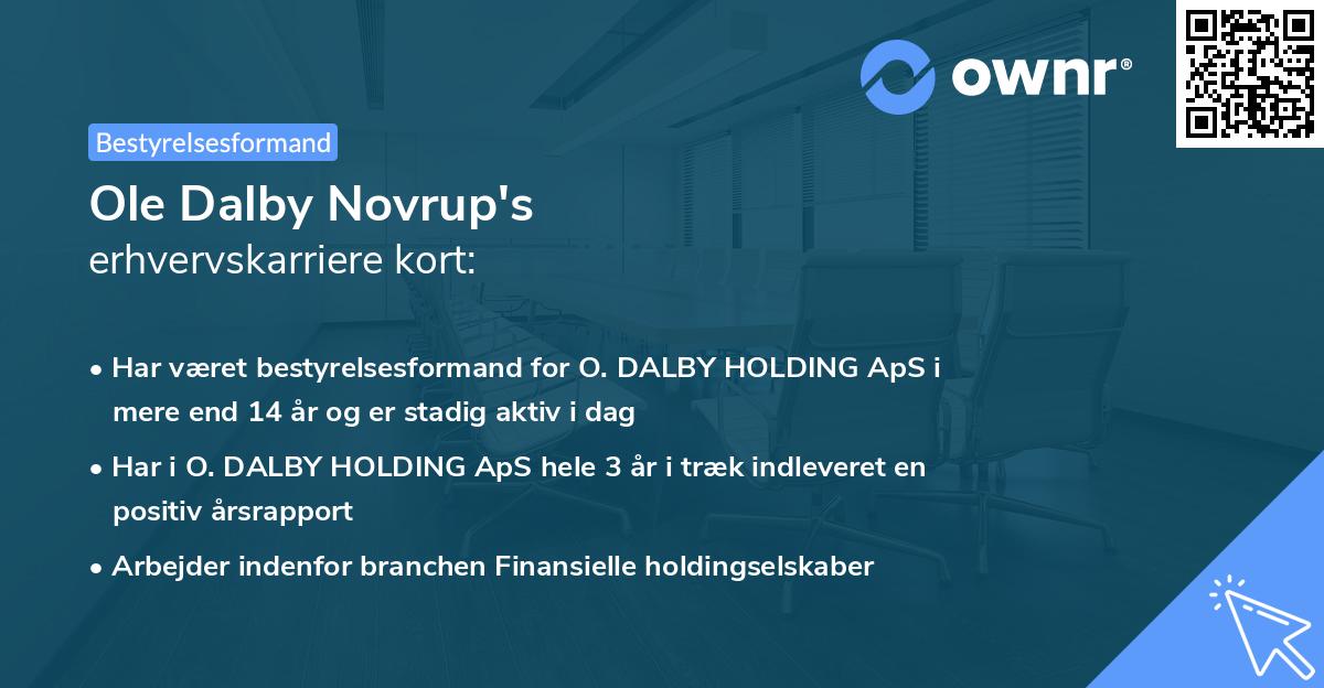 Ole Dalby Novrup's erhvervskarriere kort