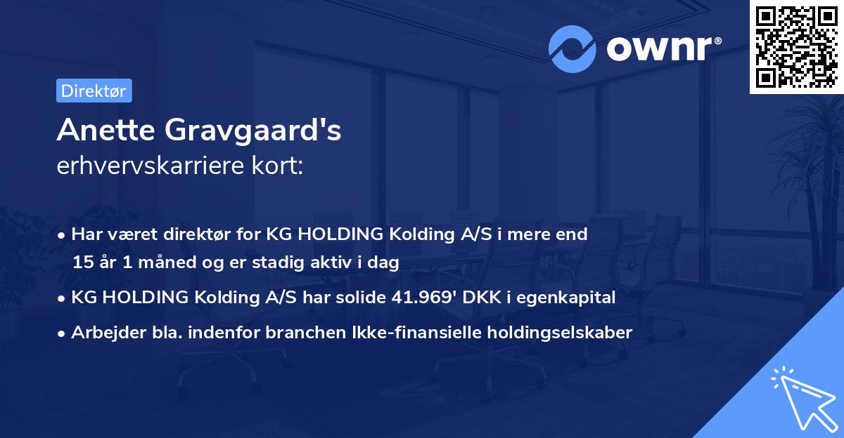 Anette Gravgaard's erhvervskarriere kort
