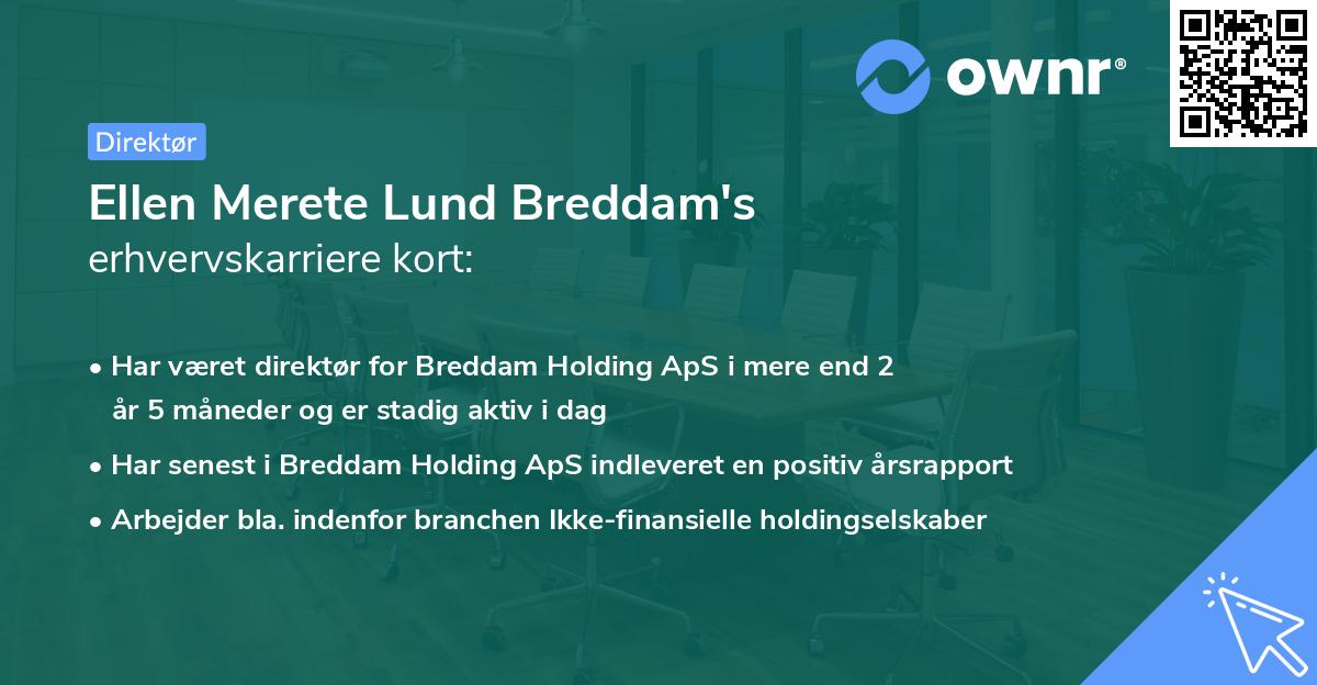 Ellen Merete Lund Breddam's erhvervskarriere kort