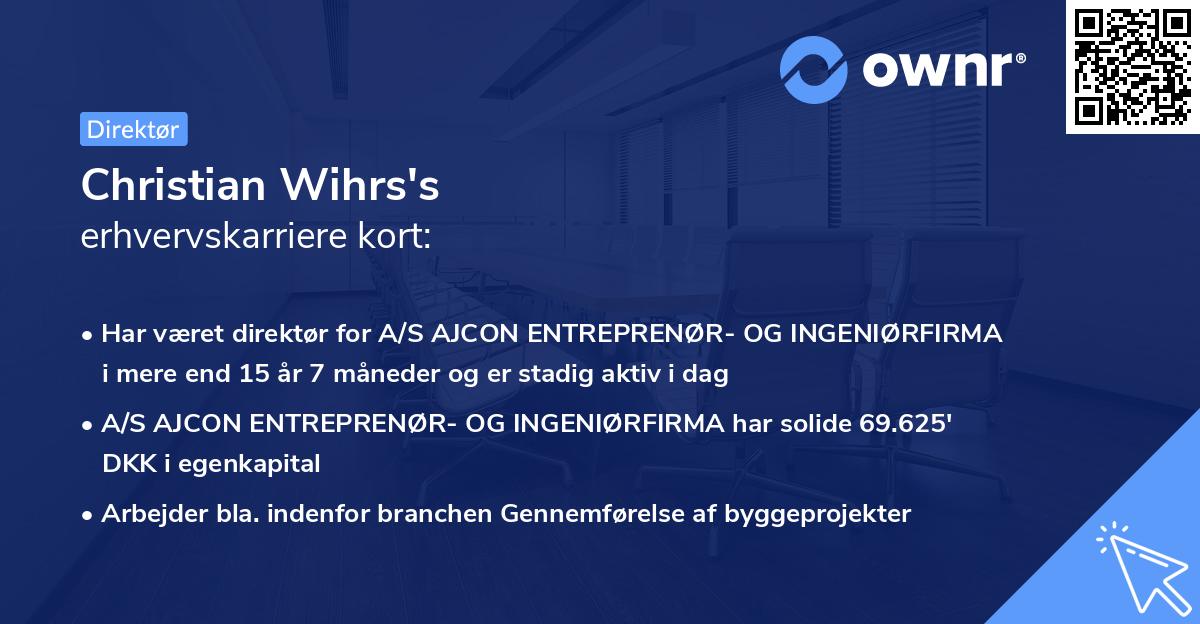 Christian Wihrs's erhvervskarriere kort