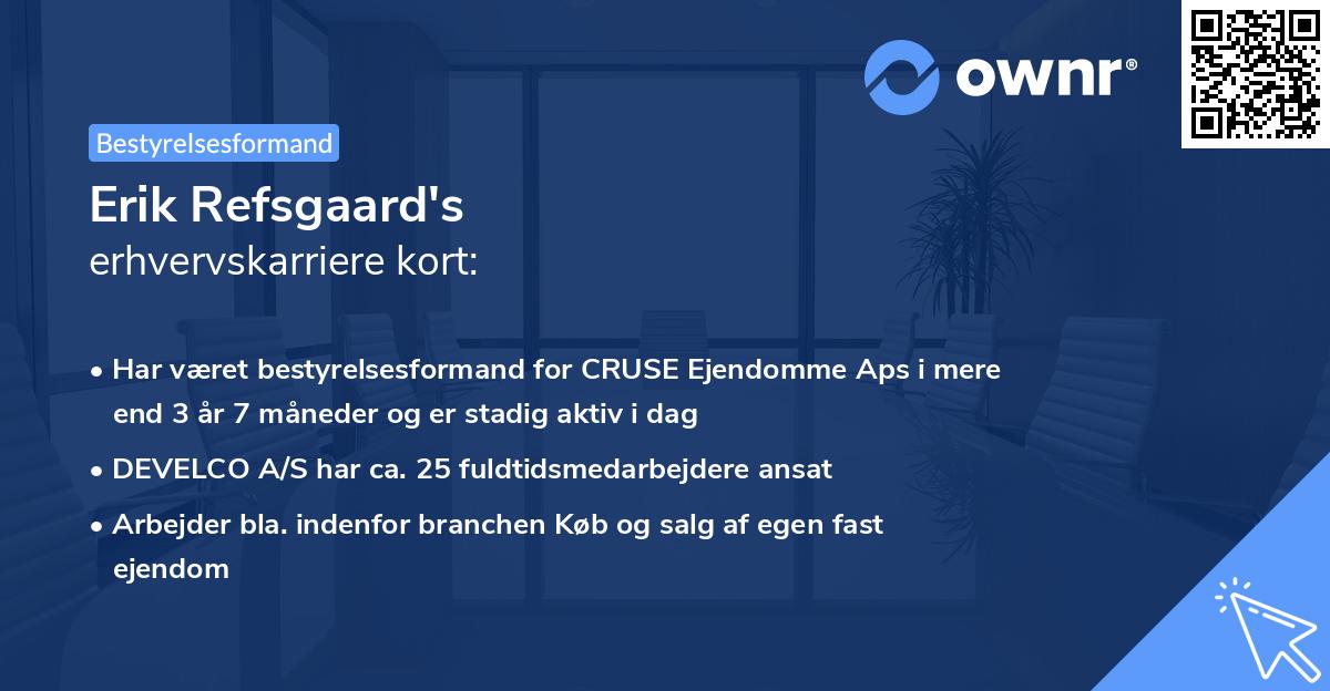 Erik Refsgaard's erhvervskarriere kort