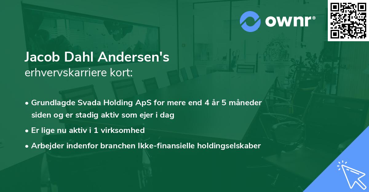 Jacob Dahl Andersen's erhvervskarriere kort