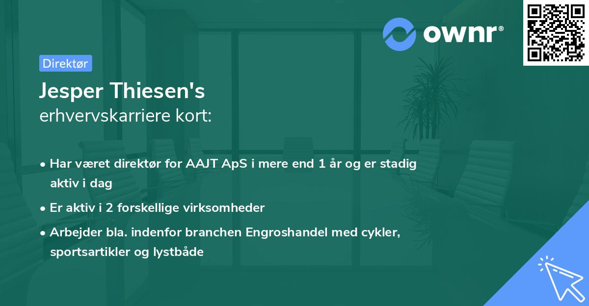 Jesper Thiesen's erhvervskarriere kort