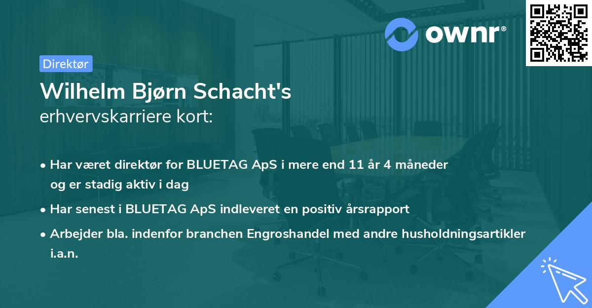 Wilhelm Bjørn Schacht's erhvervskarriere kort