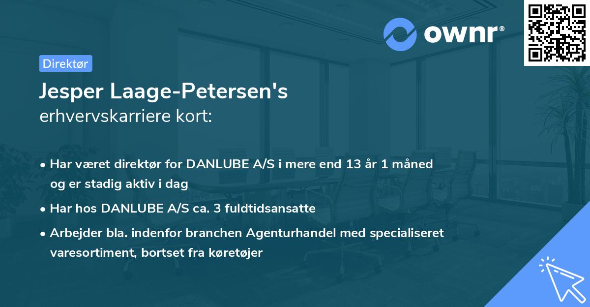 Jesper Laage-Petersen's erhvervskarriere kort