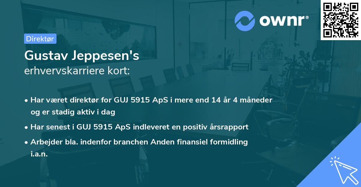 Gustav Jeppesen's erhvervskarriere kort