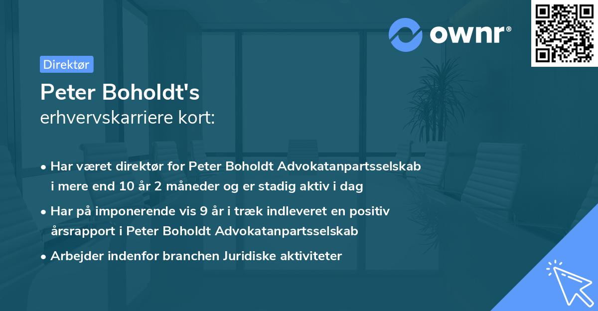Peter Boholdt's erhvervskarriere kort