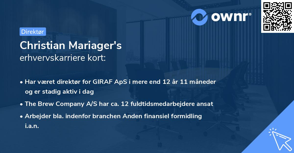 Christian Mariager's erhvervskarriere kort