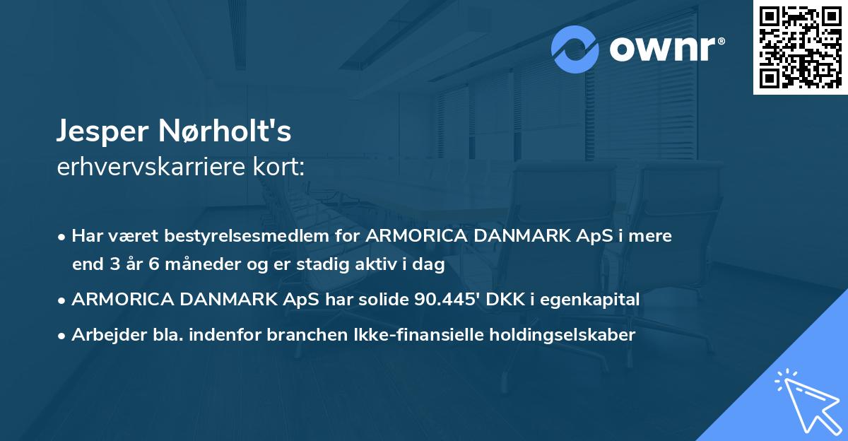 Jesper Nørholt's erhvervskarriere kort
