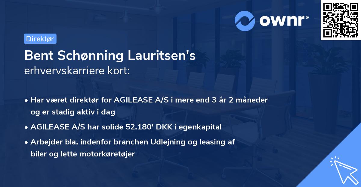 Bent Schønning Lauritsen's erhvervskarriere kort