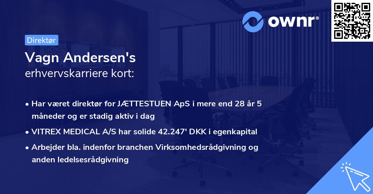 Vagn Andersen's erhvervskarriere kort