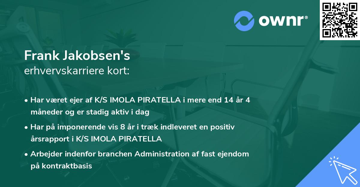 Frank Jakobsen's erhvervskarriere kort