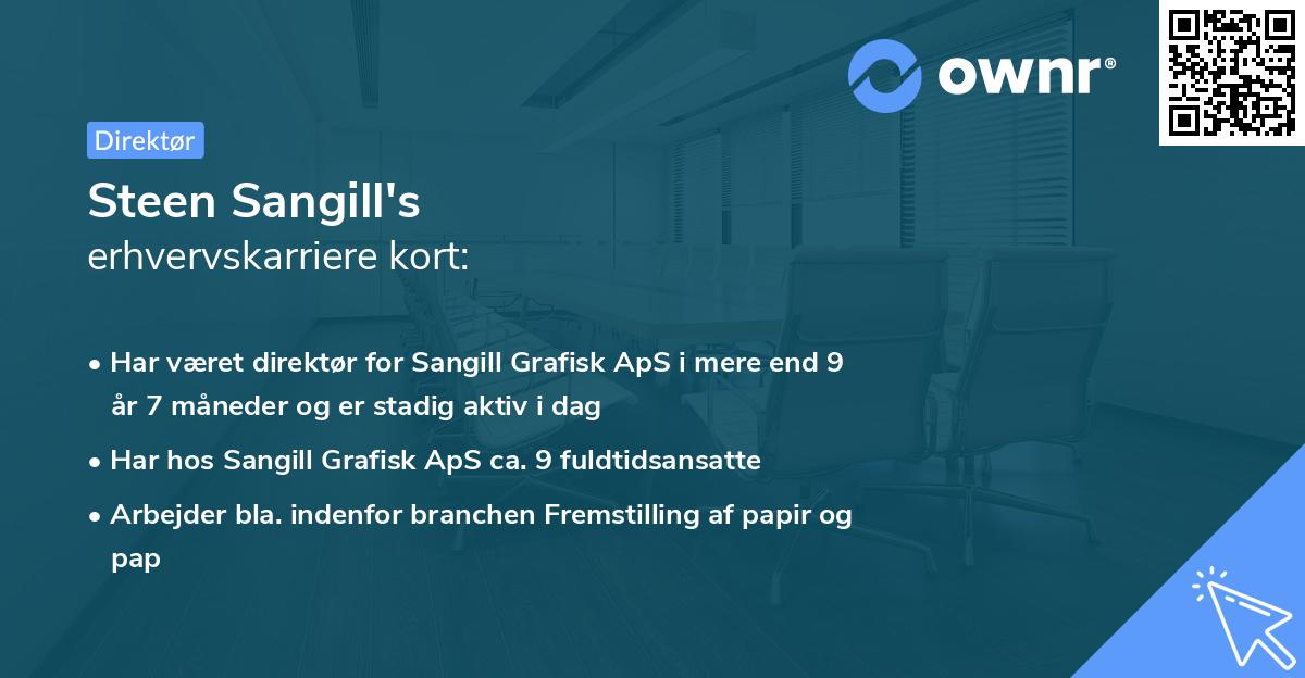 Steen Sangill's erhvervskarriere kort
