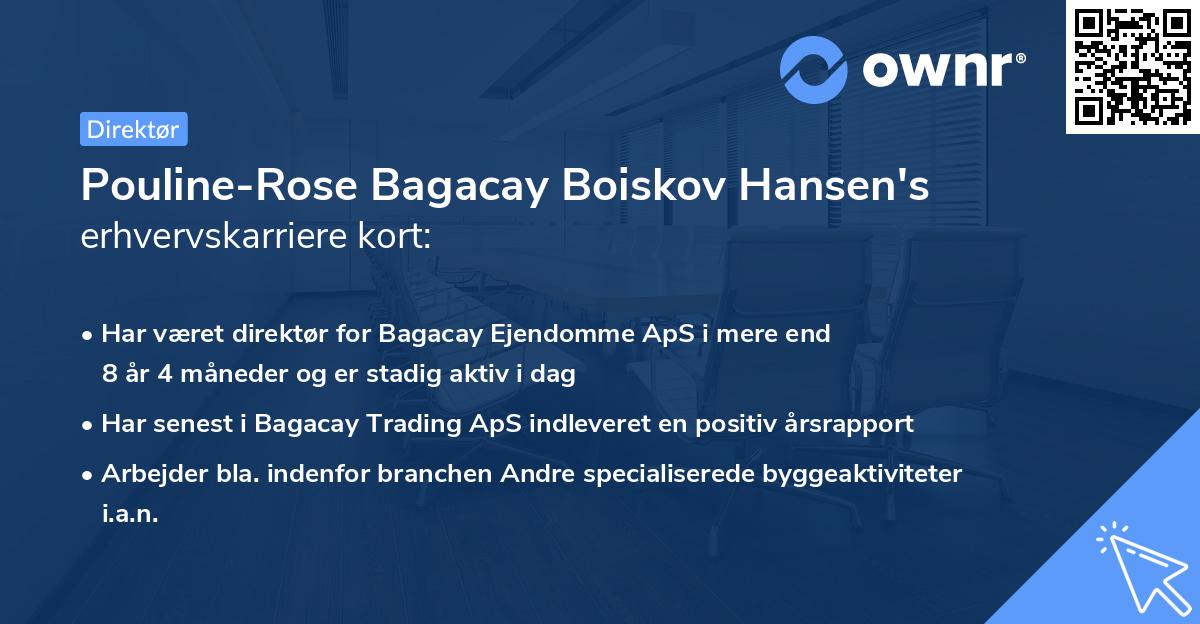 Pouline-Rose Bagacay Boiskov Hansen's erhvervskarriere kort