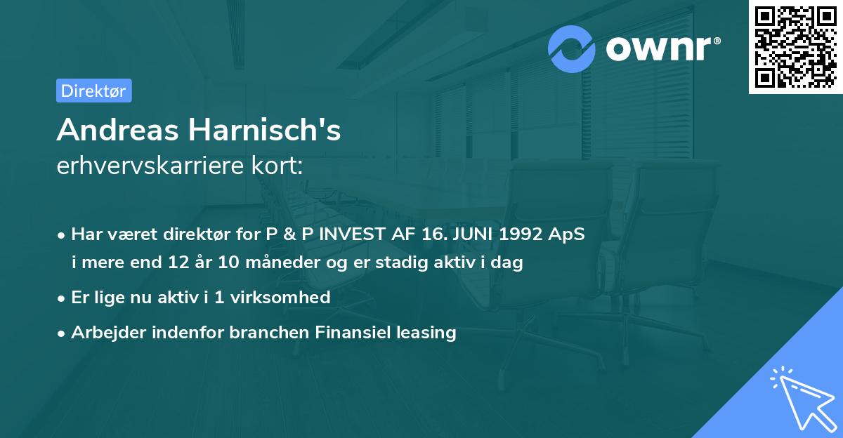 Andreas Harnisch's erhvervskarriere kort