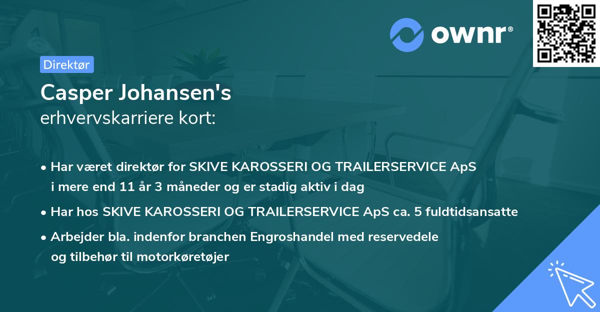 Casper Johansen's erhvervskarriere kort