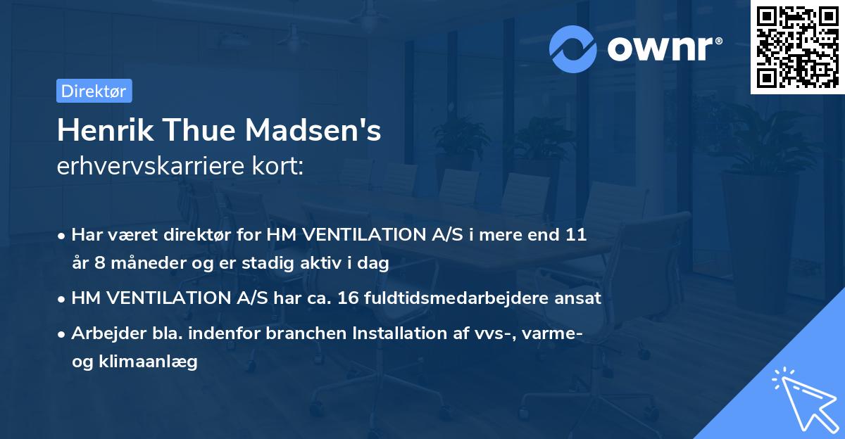 Henrik Thue Madsen's erhvervskarriere kort