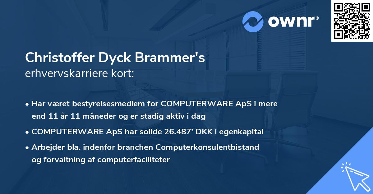 Christoffer Dyck Brammer's erhvervskarriere kort