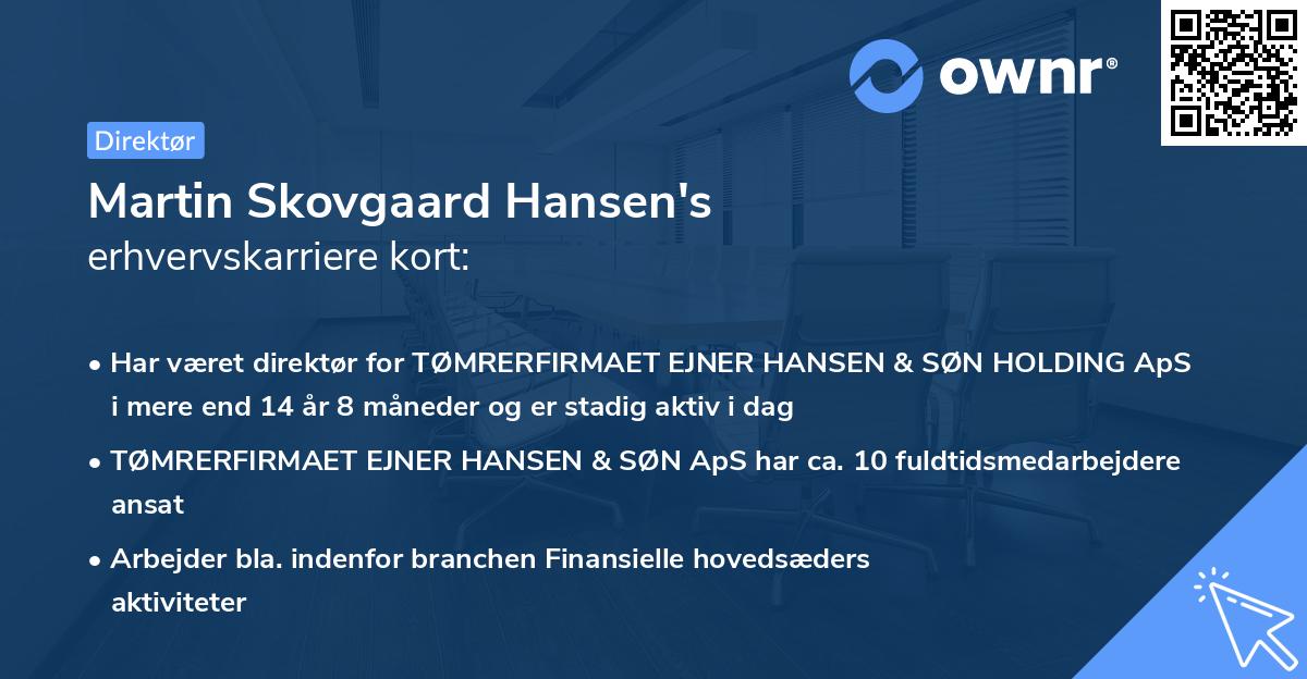 Martin Skovgaard Hansen's erhvervskarriere kort