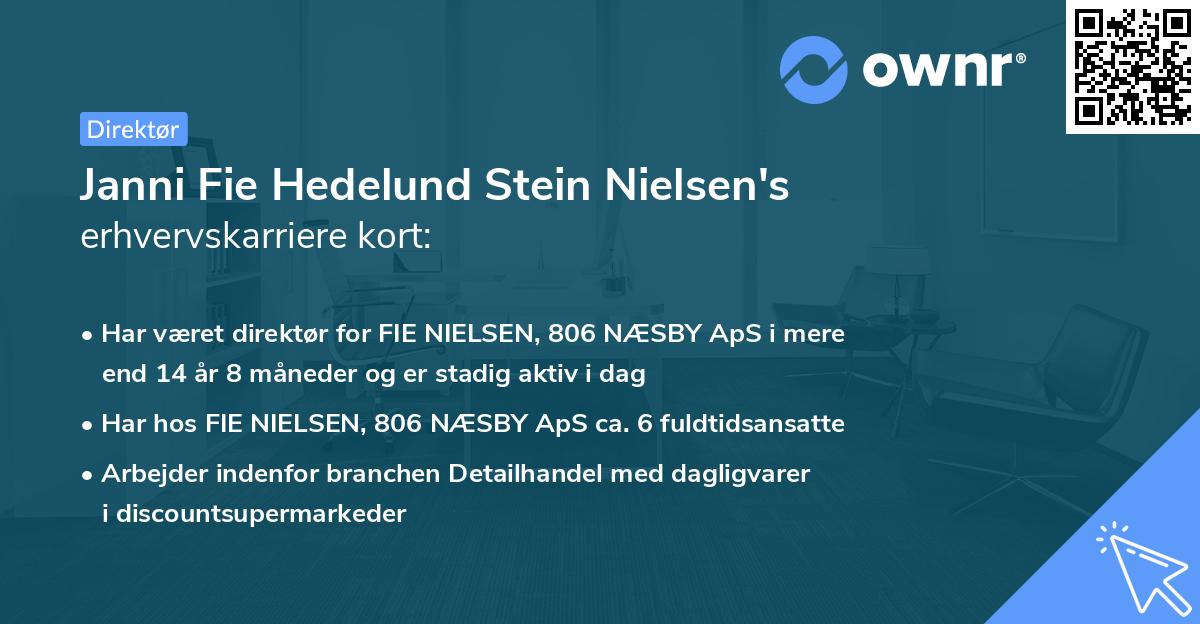 Janni Fie Hedelund Stein Nielsen's erhvervskarriere kort