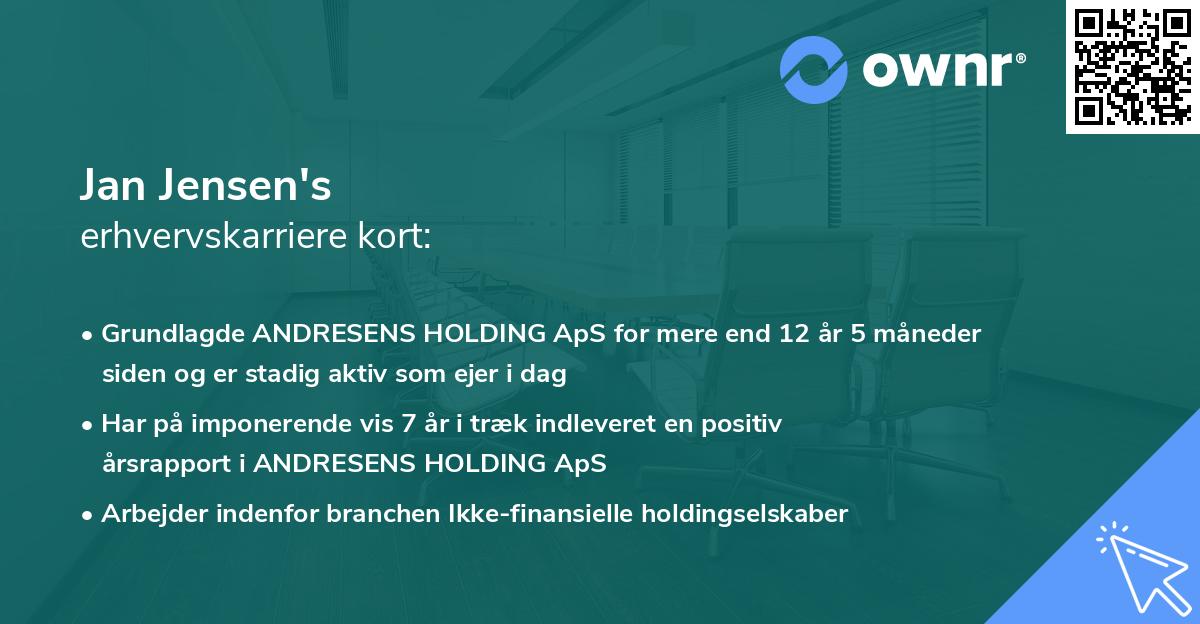 Jan Jensen's erhvervskarriere kort