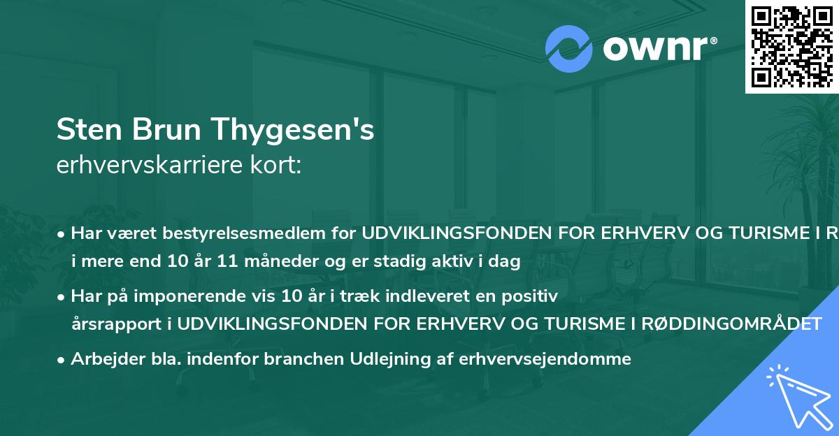 Sten Brun Thygesen's erhvervskarriere kort