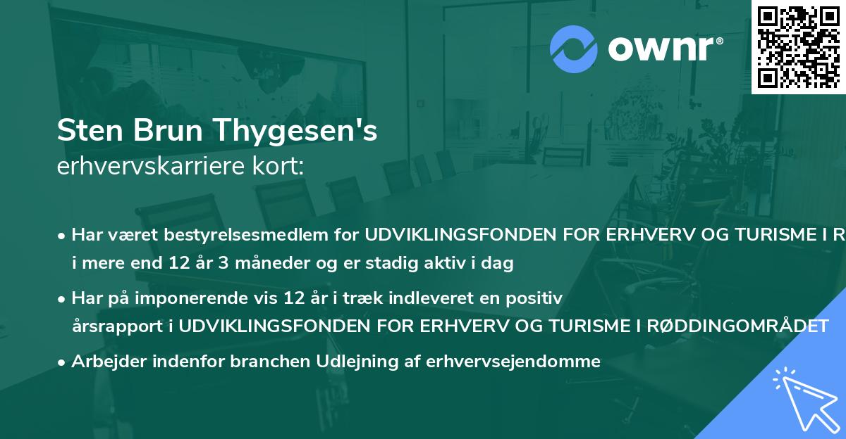 Sten Brun Thygesen's erhvervskarriere kort