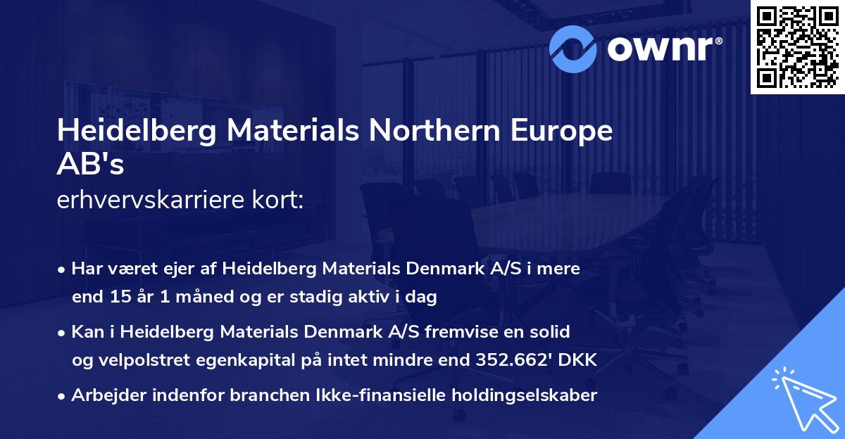 Heidelberg Materials Northern Europe AB's erhvervskarriere kort