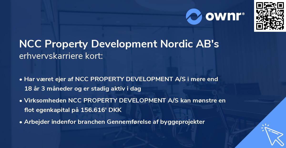 NCC Property Development Nordic AB's erhvervskarriere kort