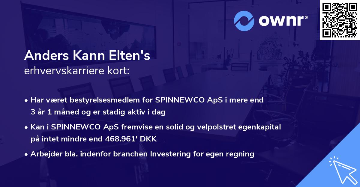 Anders Kann Elten's erhvervskarriere kort