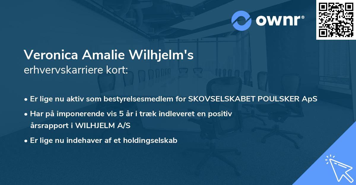 Veronica Amalie Wilhjelm's erhvervskarriere kort