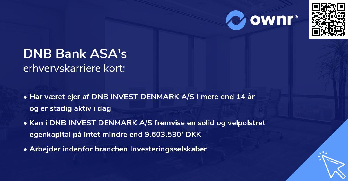 DNB Bank ASA's erhvervskarriere kort